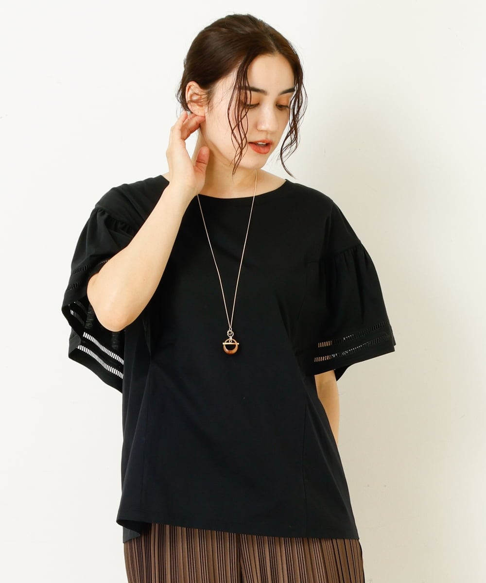 OLKIP47050 eur3(エウルキューブ) 【大きいサイズ/11号サイズあり】フレアスリーブカットソー ブラック(94)