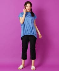 OLKIP48050 eur3(エウルキューブ) 【大きいサイズ/a.v.v×eur3】接触冷感裾ドロストカットソー ブルー(55)