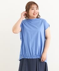 OLKIP48050 eur3(エウルキューブ) 【大きいサイズ/a.v.v×eur3】接触冷感裾ドロストカットソー ブルー(55)