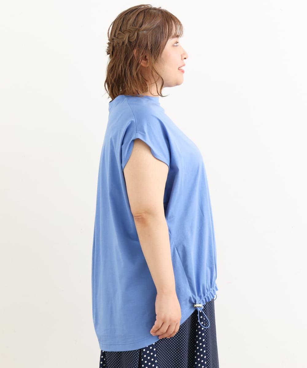 OLKIP48050 eur3(エウルキューブ) 【大きいサイズ/a.v.v×eur3】接触冷感裾ドロストカットソー ブルー(55)