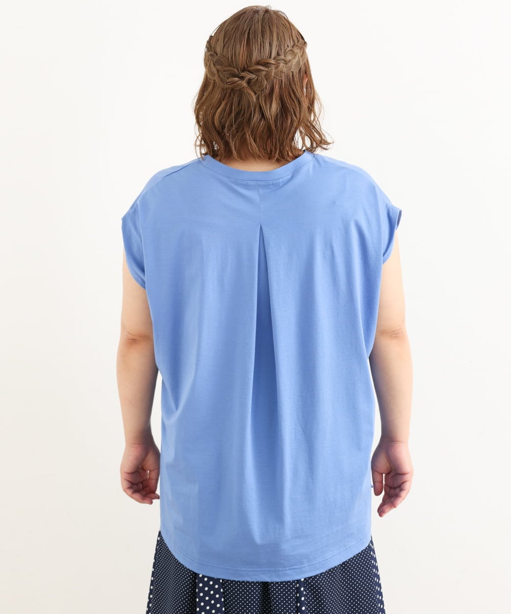 OLKIP48050 eur3(エウルキューブ) 【大きいサイズ/a.v.v×eur3】接触冷感裾ドロストカットソー ブルー(55)