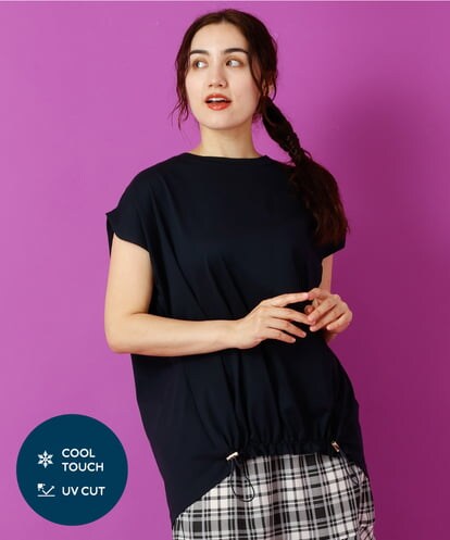 OLKIP48050 eur3 【大きいサイズ/a.v.v×eur3】接触冷感裾ドロストカットソー