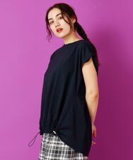 OLKIP48050 eur3(エウルキューブ) 【大きいサイズ/a.v.v×eur3】接触冷感裾ドロストカットソー ネイビー(57)