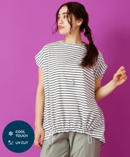 OLKIP48050 eur3(エウルキューブ) 【大きいサイズ/a.v.v×eur3】接触冷感裾ドロストカットソー アイボリー(80)