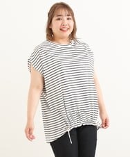 OLKIP48050 eur3(エウルキューブ) 【大きいサイズ/a.v.v×eur3】接触冷感裾ドロストカットソー アイボリー(80)