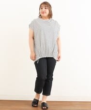OLKIP48050 eur3(エウルキューブ) 【大きいサイズ/a.v.v×eur3】接触冷感裾ドロストカットソー アイボリー(80)