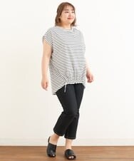 OLKIP48050 eur3(エウルキューブ) 【大きいサイズ/a.v.v×eur3】接触冷感裾ドロストカットソー アイボリー(80)
