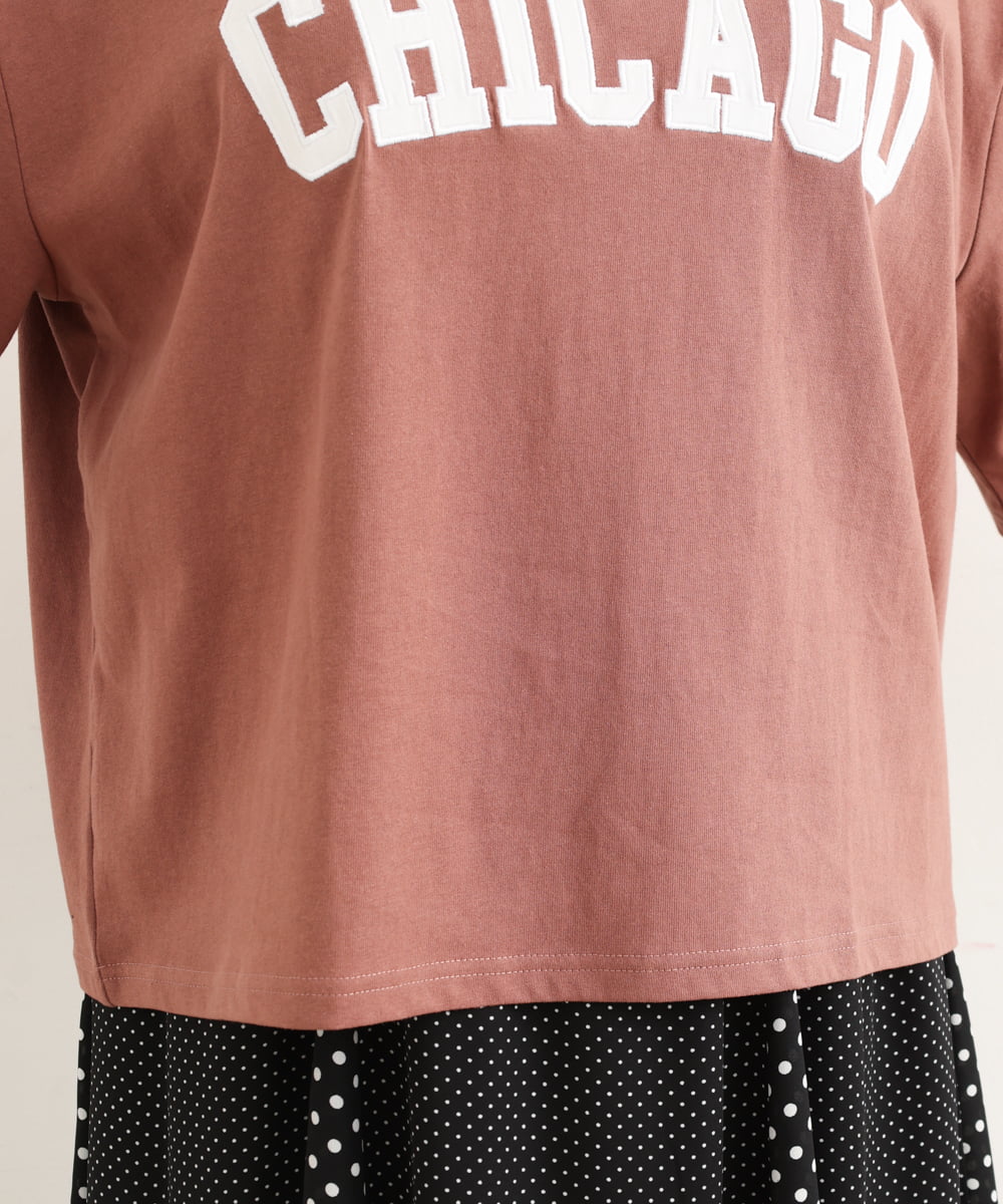 OLKIP49060 eur3(エウルキューブ) 【大きいサイズ】カレッジロゴTシャツ ブラウン(17）