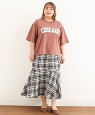 OLKIP49060 eur3(エウルキューブ) 【大きいサイズ】カレッジロゴTシャツ ブラウン(17）