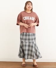 OLKIP49060 eur3(エウルキューブ) 【大きいサイズ】カレッジロゴTシャツ ブラウン(17）