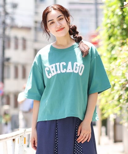 OLKIP49060  【大きいサイズ】カレッジロゴTシャツ