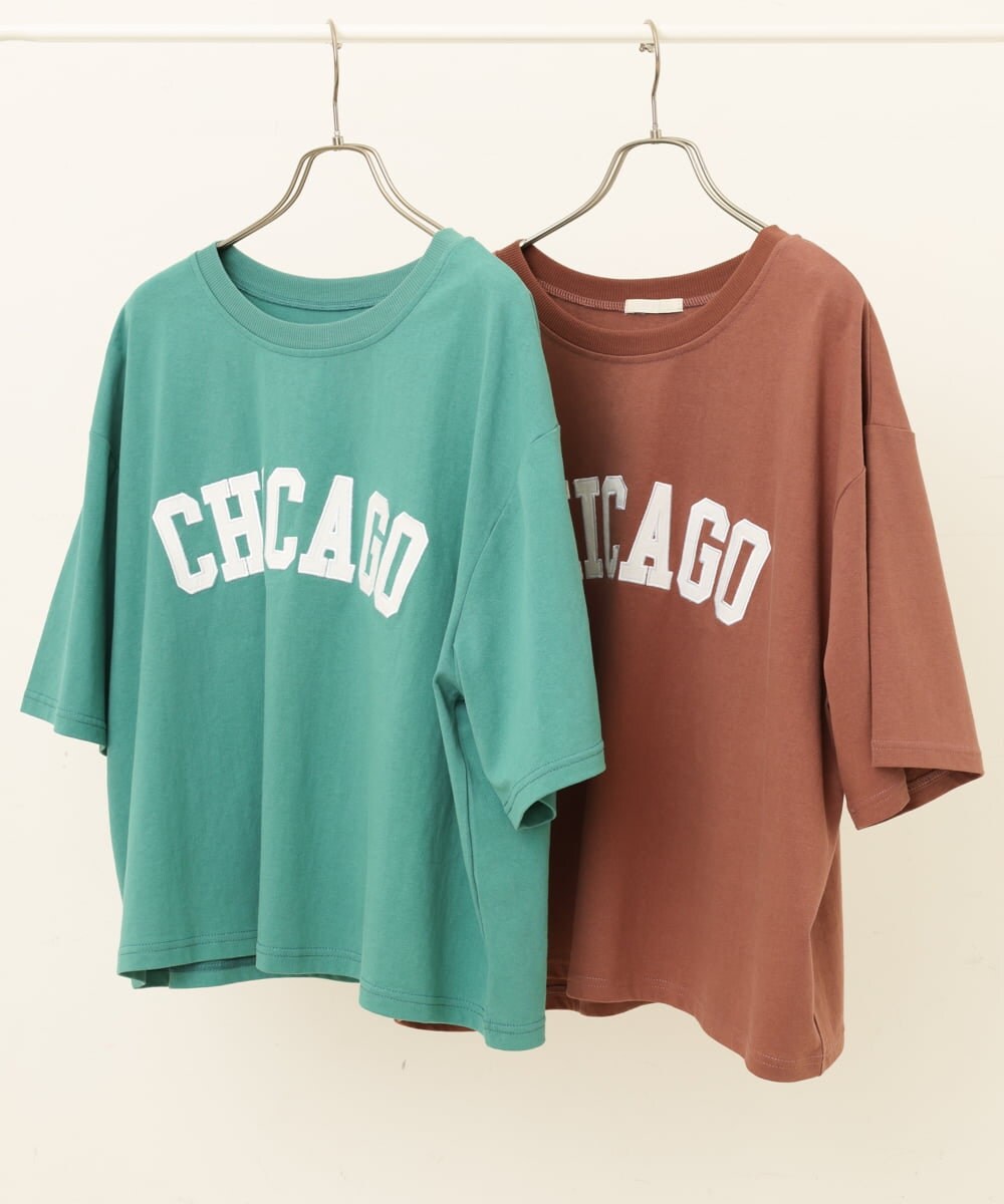 OLKIP49060 eur3(エウルキューブ) 【大きいサイズ】カレッジロゴTシャツ グリーン(35)