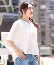 OLKIP50070 eur3(エウルキューブ) 【大きいサイズ】切り替えカノコカットソー アイボリー(80)