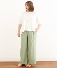 OLKIP50070 eur3(エウルキューブ) 【大きいサイズ】切り替えカノコカットソー アイボリー(80)
