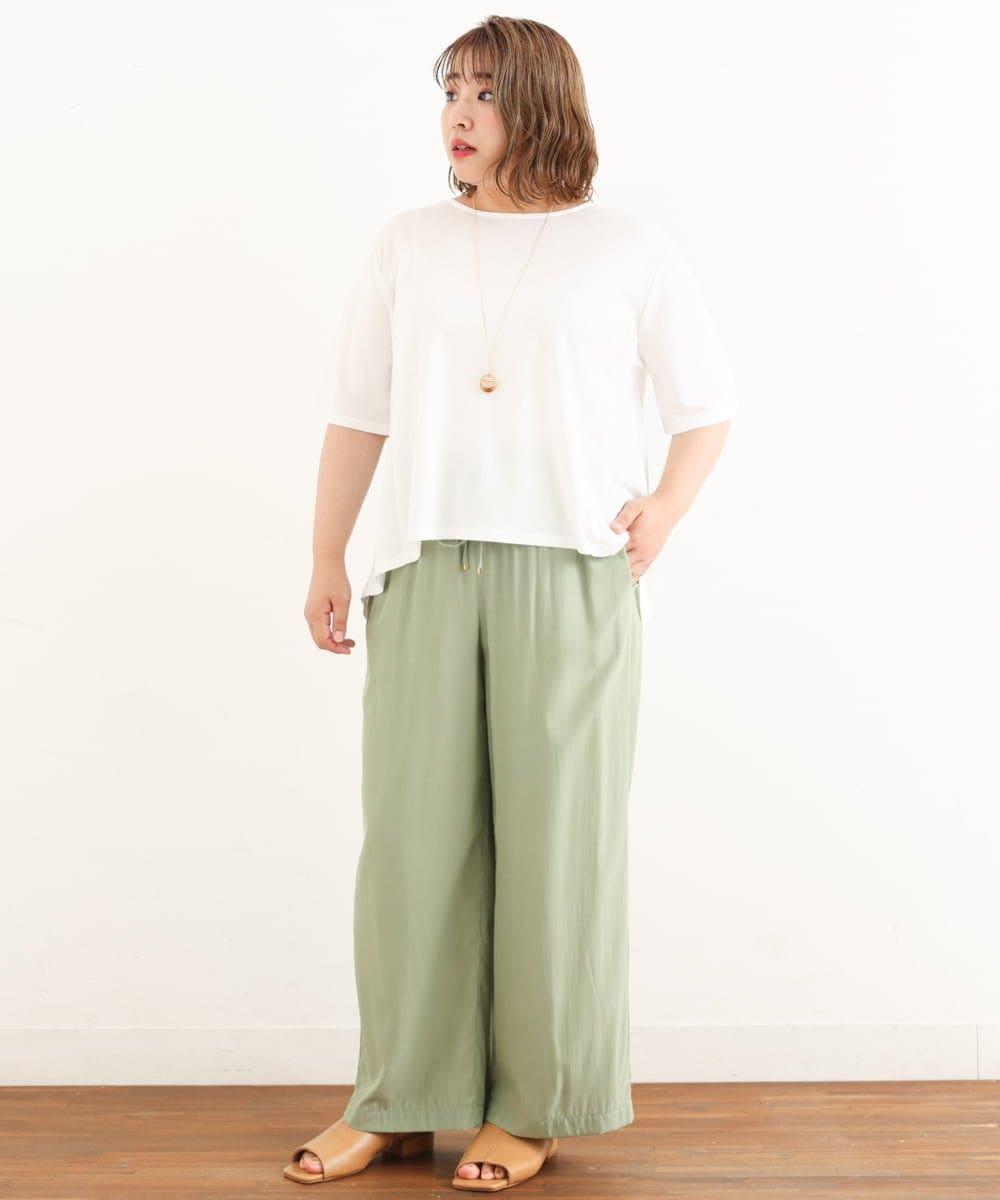 OLKIP50070 eur3(エウルキューブ) 【大きいサイズ】切り替えカノコカットソー アイボリー(80)