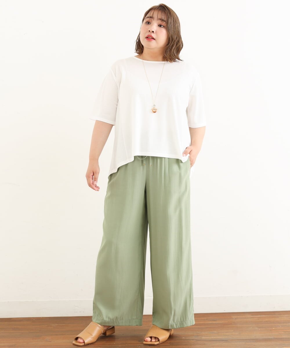 OLKIP50070 eur3(エウルキューブ) 【大きいサイズ】切り替えカノコカットソー アイボリー(80)