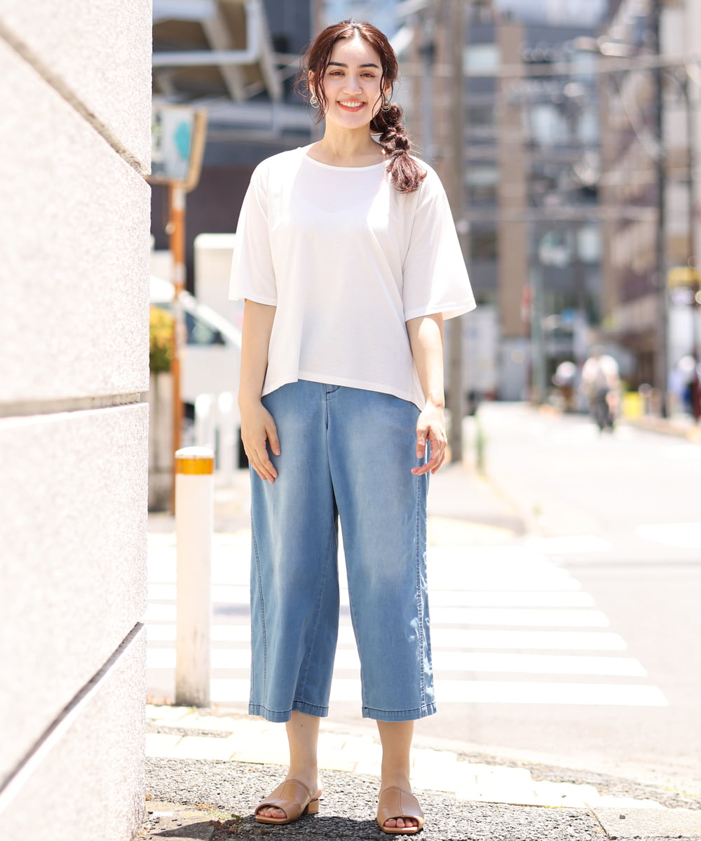 OLKIP50070 eur3(エウルキューブ) 【大きいサイズ】切り替えカノコカットソー アイボリー(80)