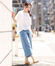 OLKIP50070 eur3(エウルキューブ) 【大きいサイズ】切り替えカノコカットソー アイボリー(80)