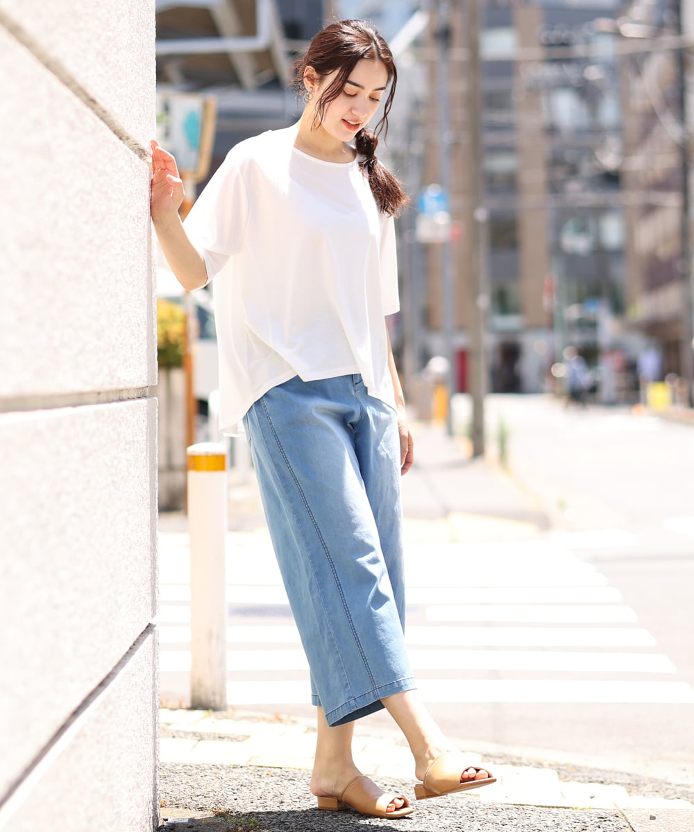 OLKIP50070 eur3(エウルキューブ) 【大きいサイズ】切り替えカノコカットソー アイボリー(80)