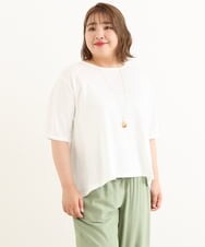 OLKIP50070 eur3(エウルキューブ) 【大きいサイズ】切り替えカノコカットソー アイボリー(80)