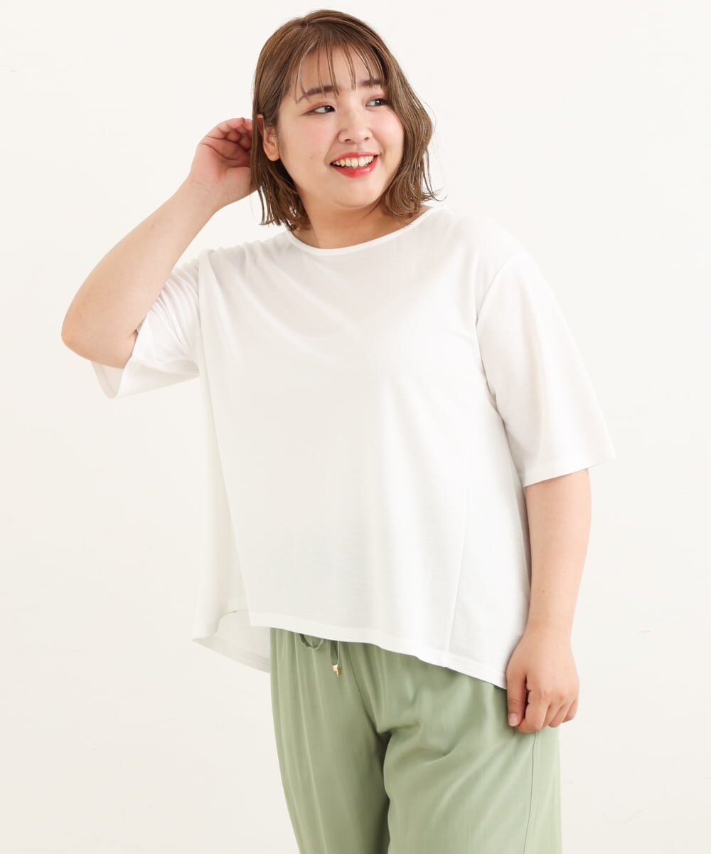 OLKIP50070 eur3(エウルキューブ) 【大きいサイズ】切り替えカノコカットソー アイボリー(80)
