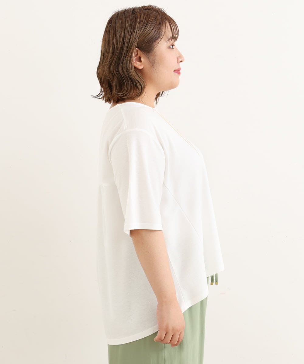 OLKIP50070 eur3(エウルキューブ) 【大きいサイズ】切り替えカノコカットソー アイボリー(80)