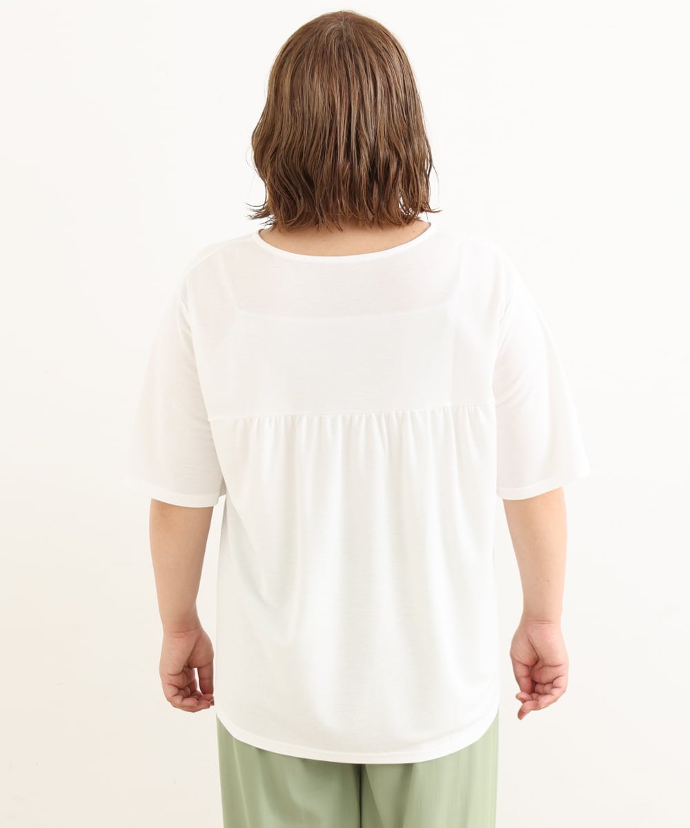 OLKIP50070 eur3(エウルキューブ) 【大きいサイズ】切り替えカノコカットソー アイボリー(80)