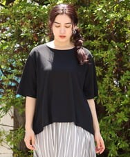 OLKIP50070 eur3(エウルキューブ) 【大きいサイズ】切り替えカノコカットソー ブラック(94)
