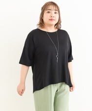 OLKIP50070 eur3(エウルキューブ) 【大きいサイズ】切り替えカノコカットソー ブラック(94)