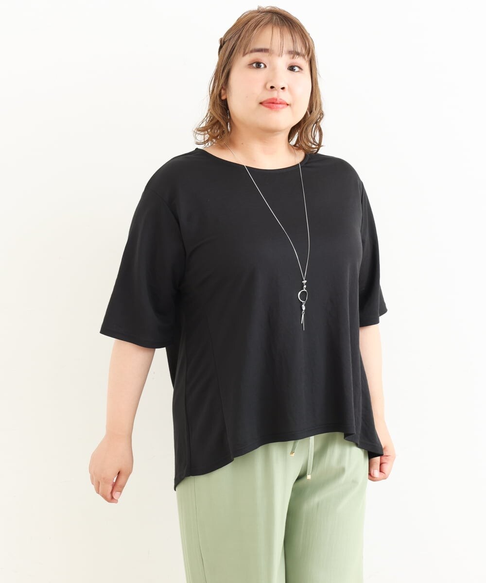 OLKIP50070 eur3(エウルキューブ) 【大きいサイズ】切り替えカノコカットソー ブラック(94)