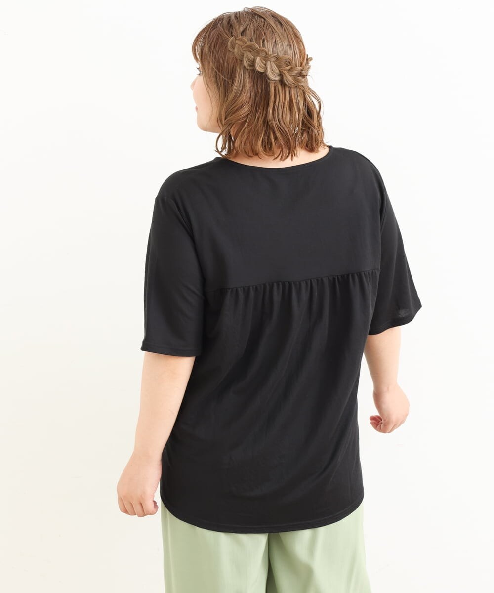 OLKIP50070 eur3(エウルキューブ) 【大きいサイズ】切り替えカノコカットソー ブラック(94)