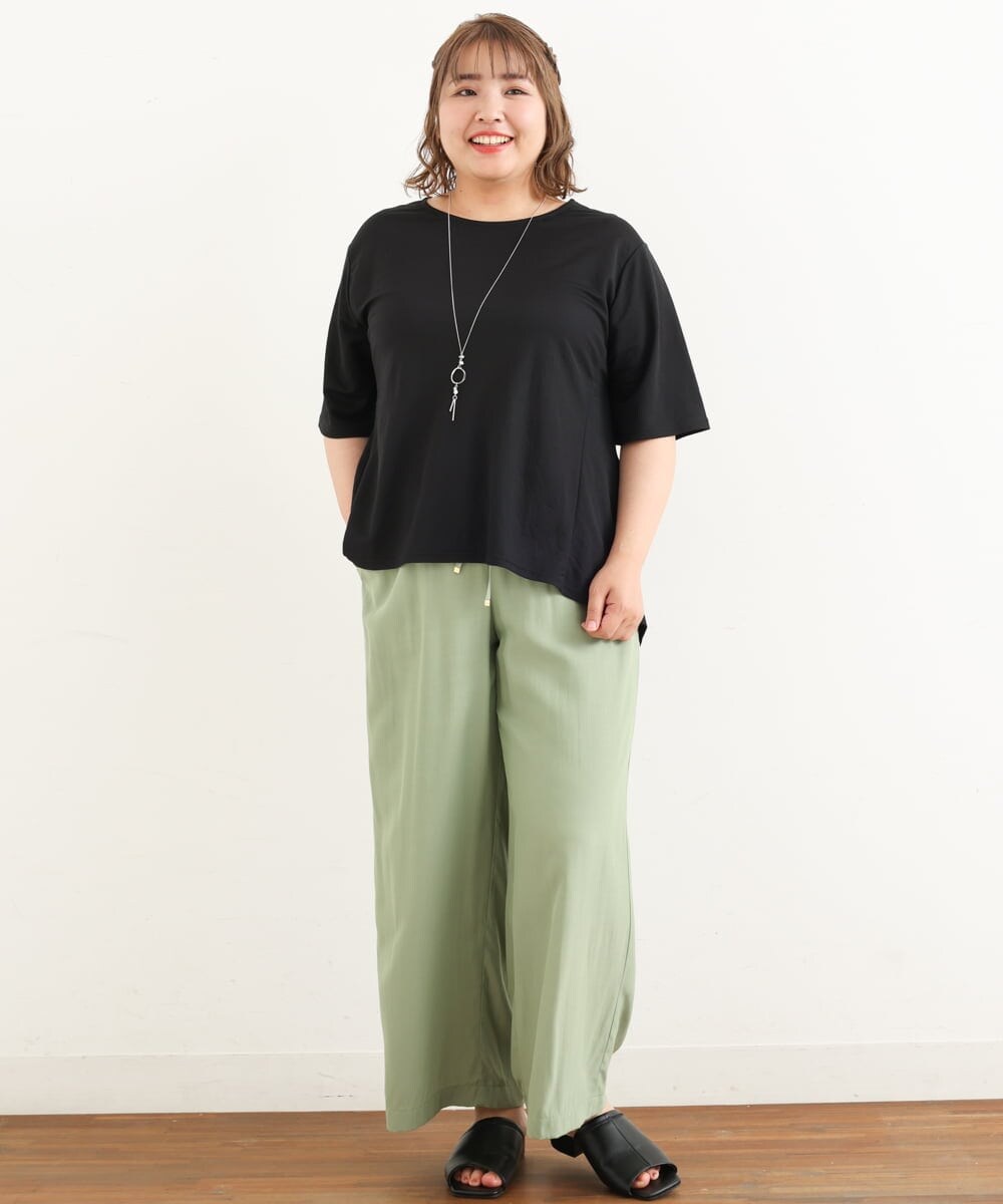 OLKIP50070 eur3(エウルキューブ) 【大きいサイズ】切り替えカノコカットソー ブラック(94)