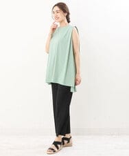 OLKIS50060 eur3(エウルキューブ) 【大きいサイズ/接触冷感】タックノースリーブトップス ライトグリーン(30)（WEB限定カラー）