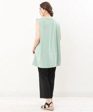OLKIS50060 eur3(エウルキューブ) 【大きいサイズ/接触冷感】タックノースリーブトップス ライトグリーン(30)（WEB限定カラー）