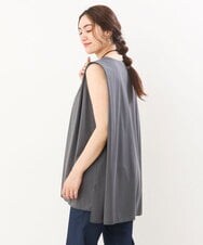 OLKIS50060 eur3(エウルキューブ) 【大きいサイズ/接触冷感】タックノースリーブトップス ダークグレー(93)