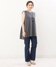 OLKIS50060 eur3(エウルキューブ) 【大きいサイズ/接触冷感】タックノースリーブトップス ダークグレー(93)