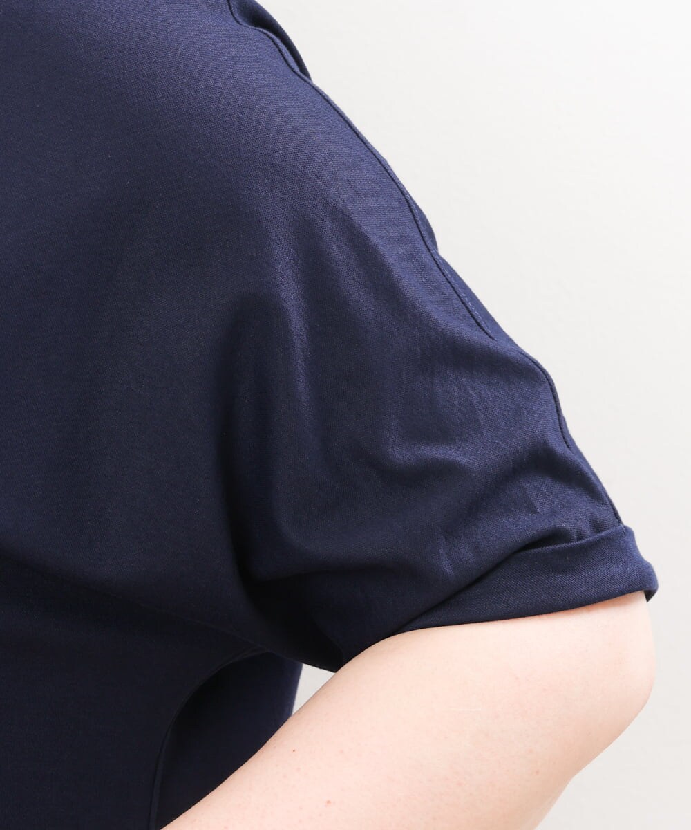 OLKIS53070 eur3(エウルキューブ) 【大きいサイズ/接触冷感】シアー切り替えカットソー ネイビー(57)