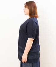 OLKIS53070 eur3(エウルキューブ) 【大きいサイズ/接触冷感】シアー切り替えカットソー ネイビー(57)