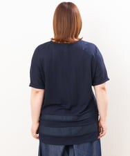 OLKIS53070 eur3(エウルキューブ) 【大きいサイズ/接触冷感】シアー切り替えカットソー ネイビー(57)