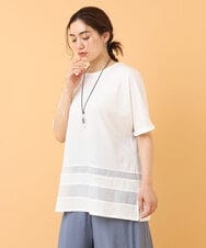OLKIS53070 eur3(エウルキューブ) 【大きいサイズ/接触冷感】シアー切り替えカットソー ホワイト(90)