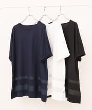OLKIS53070 eur3(エウルキューブ) 【大きいサイズ/接触冷感】シアー切り替えカットソー ブラック(94)（WEB限定カラー）