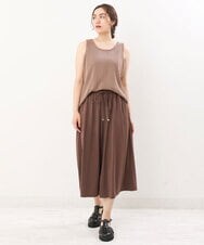 OLKIS60045 eur3(エウルキューブ) 【大きいサイズ/a.v.v×eur3】ミジンコボーダータンクトップ ブラウン(87)