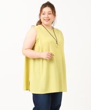 OLKIV42059 eur3(エウルキューブ) 【大きいサイズ】ポコポコノースリーブトップス ライトイエロー(20)
