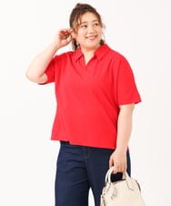 OLKIV43079 eur3(エウルキューブ) 【大きいサイズ/接触冷感】半袖ポロシャツ レッド(05)