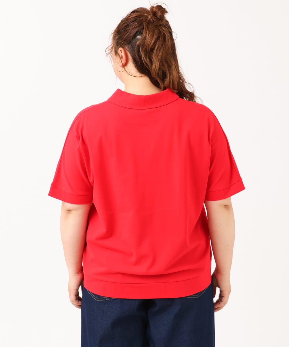 OLKIV43079 eur3(エウルキューブ) 【大きいサイズ/接触冷感】半袖ポロシャツ レッド(05)
