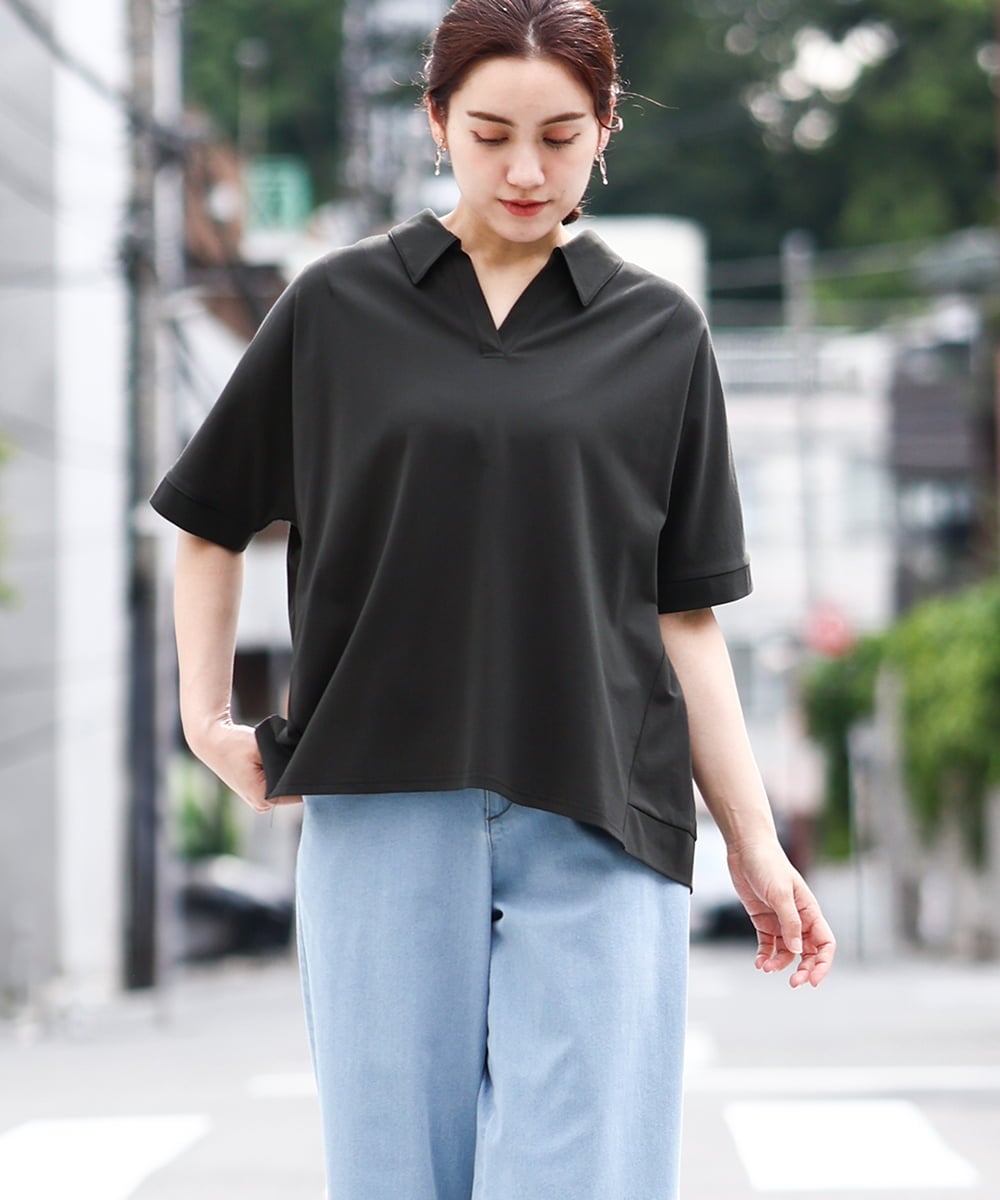 OLKIV43079 eur3(エウルキューブ) 【大きいサイズ/接触冷感】半袖ポロシャツ グリーン(35)（WEB限定カラー）