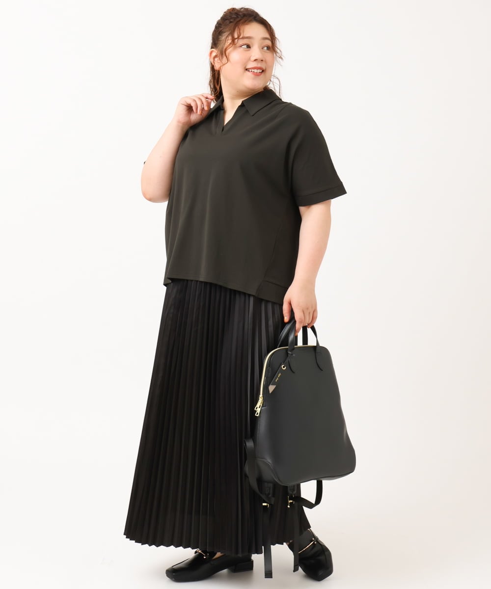 OLKIV43079 eur3(エウルキューブ) 【大きいサイズ/接触冷感】半袖ポロシャツ グリーン(35)（WEB限定カラー）