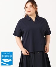 OLKIV43079 eur3(エウルキューブ) 【大きいサイズ/接触冷感】半袖ポロシャツ ネイビー(57)