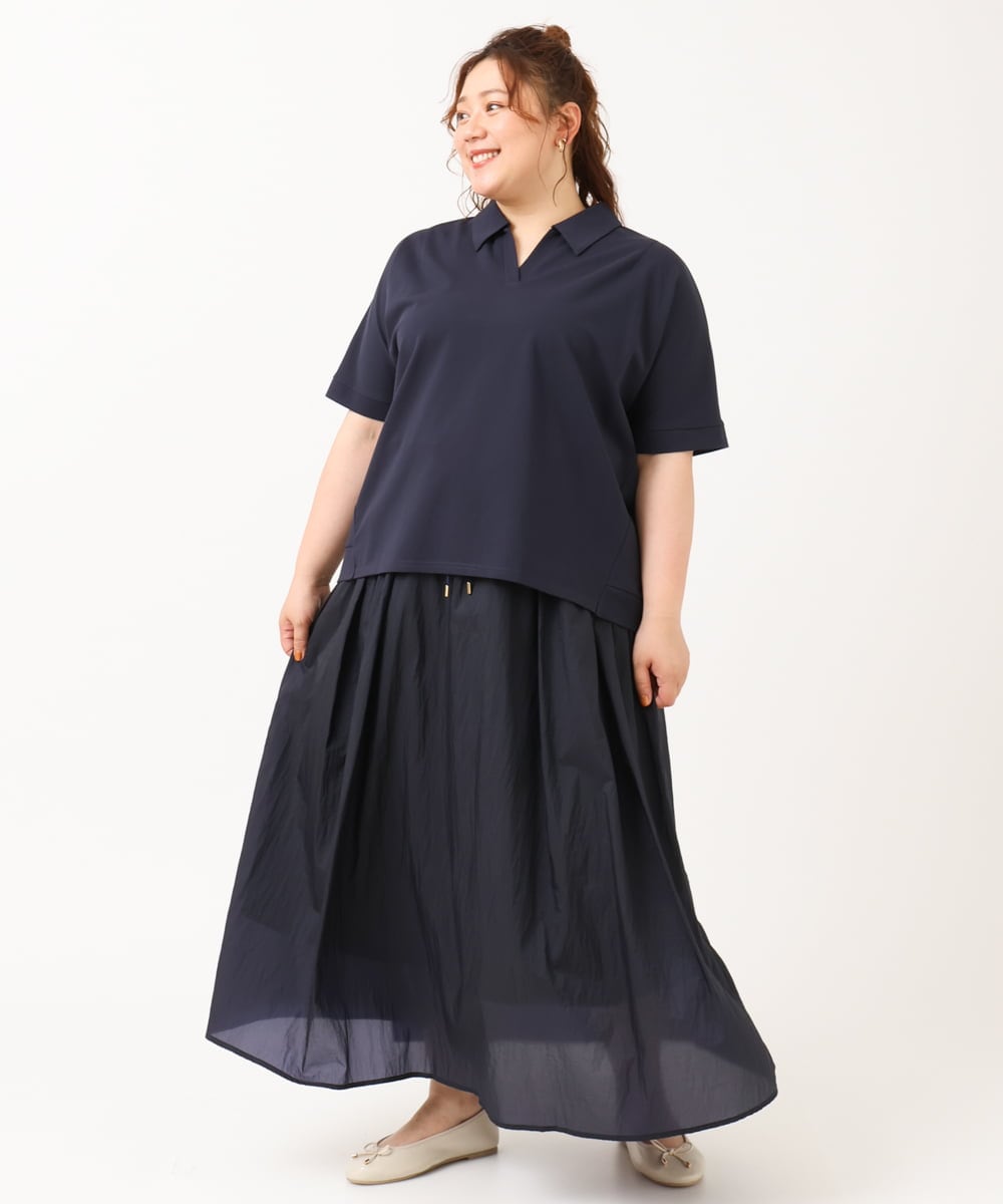 OLKIV43079 eur3(エウルキューブ) 【大きいサイズ/接触冷感】半袖ポロシャツ ネイビー(57)