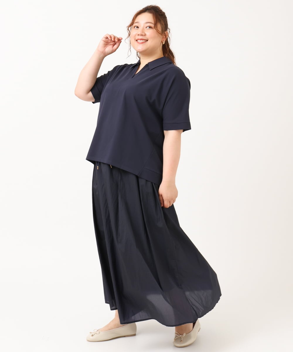 OLKIV43079 eur3(エウルキューブ) 【大きいサイズ/接触冷感】半袖ポロシャツ ネイビー(57)